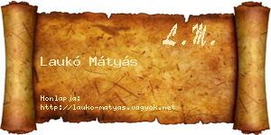 Laukó Mátyás névjegykártya